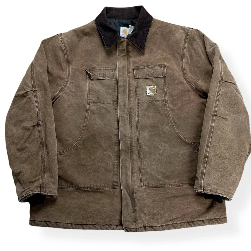 VTG Carhartt Arctic Jacket Quilted USA Men's‎ 2XL Tall C26 CHT Chestnut Brown